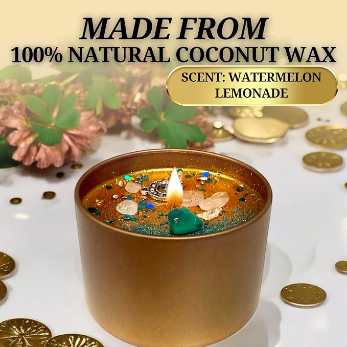 Good Luck Spell Candle | Spiritual Aromatherapy Candle for Fortune, Prosperity & Positive Energy | Natural Organic Coconut Soy Wax Ritual Spell Candle | Hoodoo, Wiccan, Pagan, Conjure (Small 4oz)