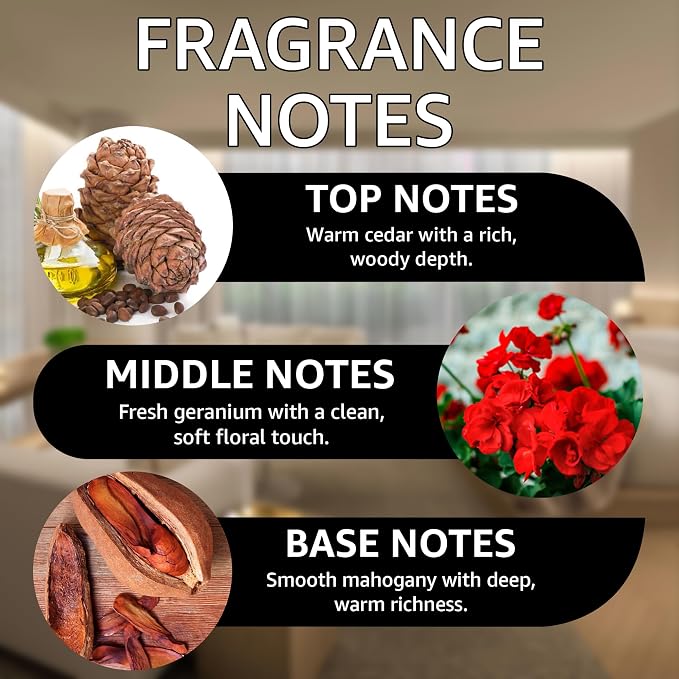 Mahogany Teakwood Fragrance Oil | Cedar, Geranium & Mahogany Notes | Long Lasting Scent Reed Diffuser Oil for Home, Office, Hotel, Car & Linen Spray | Pet Friendly IFRA Compliant, 16 oz