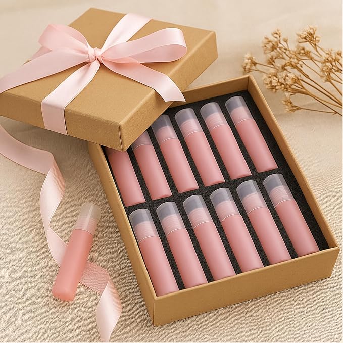 5ml Pink Plastic Roller Bottles with Clear Caps Refillable Roll On Containers Travel Perfume Roller Bottles for Essential Oils, Perfume, Lip Balm, DIY Cosmetics – Set of 10