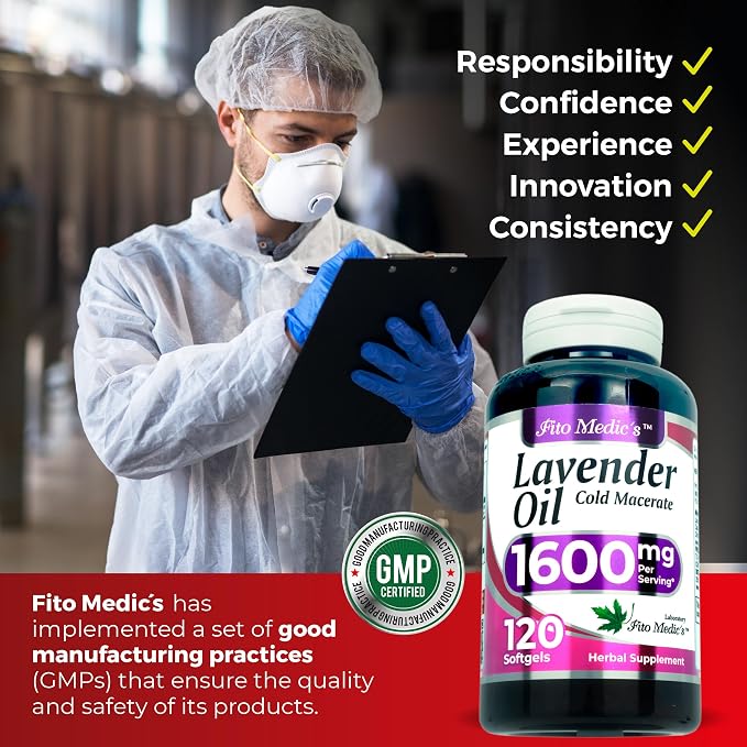FITO MEDIC'S Lab | Lavender Pills |120 Soft gels | 1600 mg | Better Absorption | Lavender Extract | Lavanda Oil