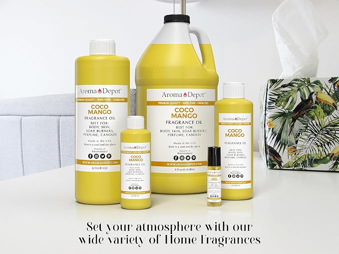 Aroma Depot 2 oz / 2 Ounces Coco Mango Unisex Perfume/Body Oil Our Interpretation, Premium Quality Uncut Fragrance Oil Soap, Candle Making & Incense