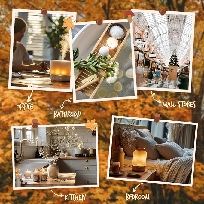 Soulorigin Autumn Fragrance Oils Set, Essential Oil for Diffuser, Fall Scent Diffuser Oil, Use for Soap Candle Making,Pumpkin Spice, Spiced Cider, Maple Syrup, Autumn Harvest, Cinnamon, and Apple Pie
