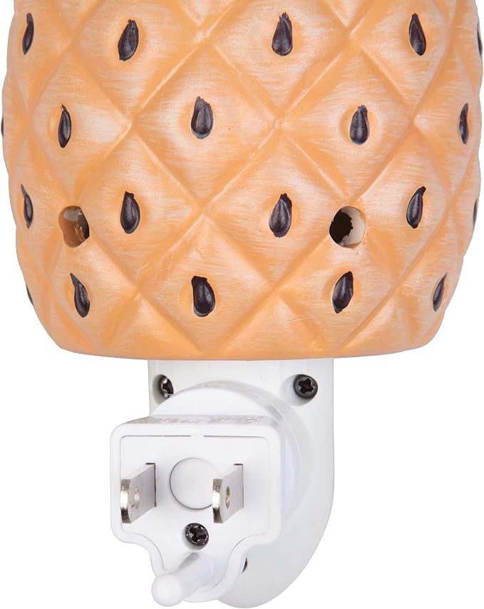 Pineapple Plug-in Fragrance Wax Melt Warmers (2Pk) - Electric Scented Candle Warmer w 4 Scented Tarts - Halogen Bulb Melts Wax & Fills Room w Fresh Scents & Night Light Glow - Mothers Day Gift for Mom