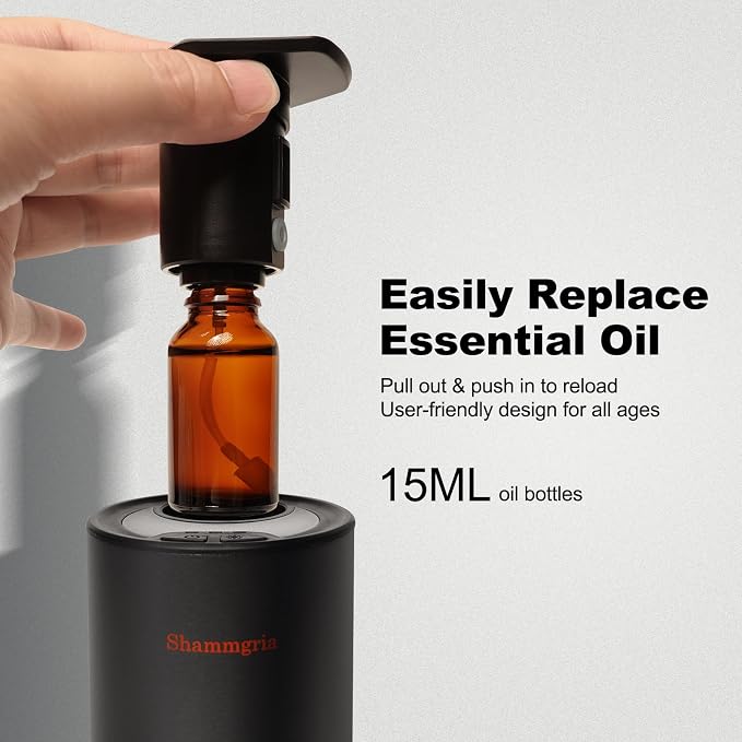 Car Air Diffuser Essential Oil Aromatherapy Scent Diffuser with 3 Mist Levels & LED Lights for Car, Room, Studio, Office- Black