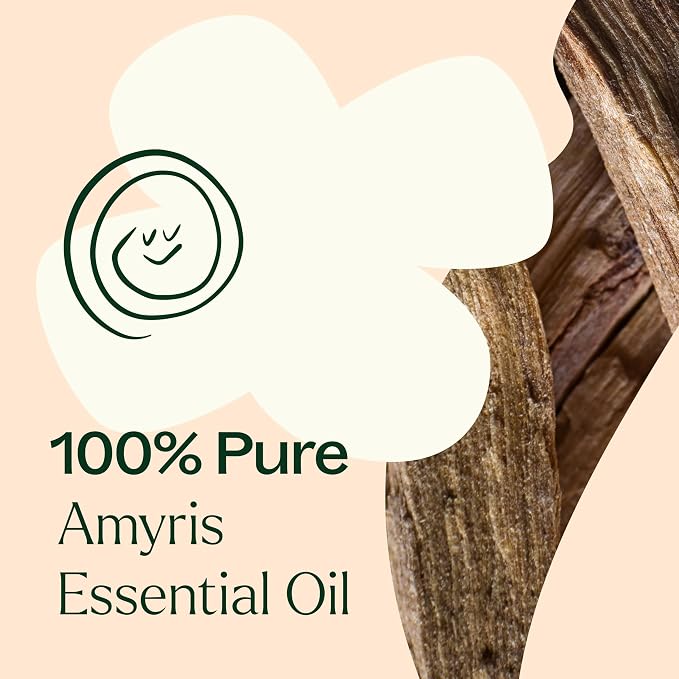 Plant Therapy Amyris Essential Oil 10 mL (1/3 oz) 100% Pure, Undiluted, Calming Aromatherapy, Skin Care, Respiratory Support
