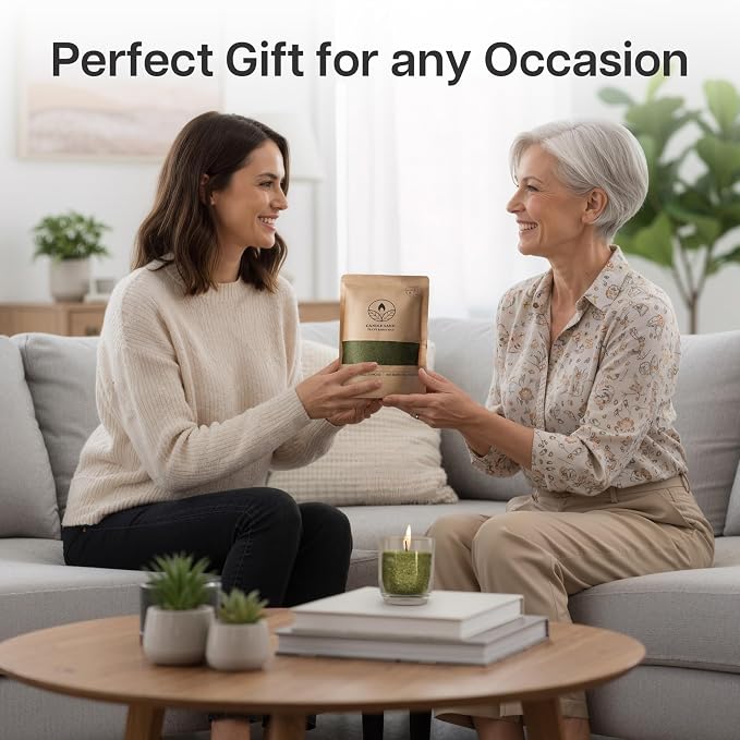 comforder Scented Candle Sand with Wicks, Pearled Candle, Wax Granules, 14oz Sand Wax Granules + 4 Wicks (Moss Green, Pine)