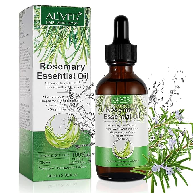NIFEISHI Rosemary Oil for Hair Growth, 100% Pure Organic Rosemary Oil for Eyebrow and Eyelash, Nourishes The Scalp, Improves Blood Circulation,Rid of Itchy & Dry Scalp, Hair Care Oil 60ml