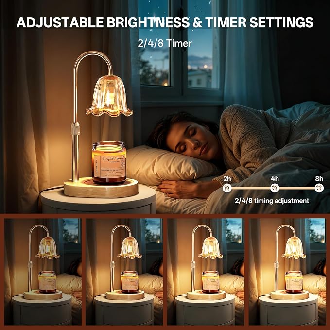 Homelist Candle Warmer with Timer Dimmable, Candle Lamp with Charming Gift Box, New Home Decor, Mothers Day Birthday Christmas Gifts, Candle Wax Melt Warmer with 2 Bulbs