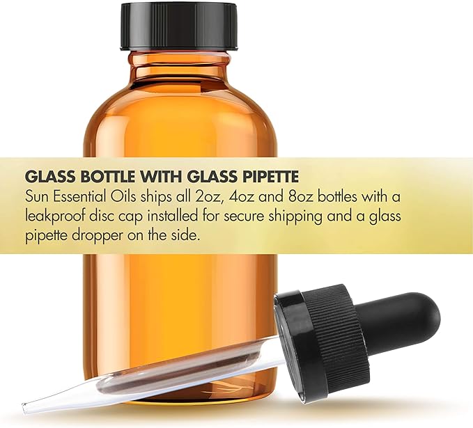 Sun Essential Oils - 2 oz Tea Tree Essential Oil for Skin, Hair, Scalp, Diffuser, Humidifier & Aromatherapy Massage - Scent for DIY Soap, Candle, Shampoo & Lotion Making at Home