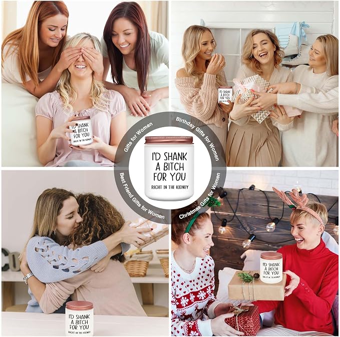 Homsolver Birthday Gifts for Women, Mothers Day Christmas Gift, Best Friend Birthday Gifts for Women, Her, Mom, Friend, Bestie, Sister, Funny Friendship Womens Lavender Candles Gift Idea
