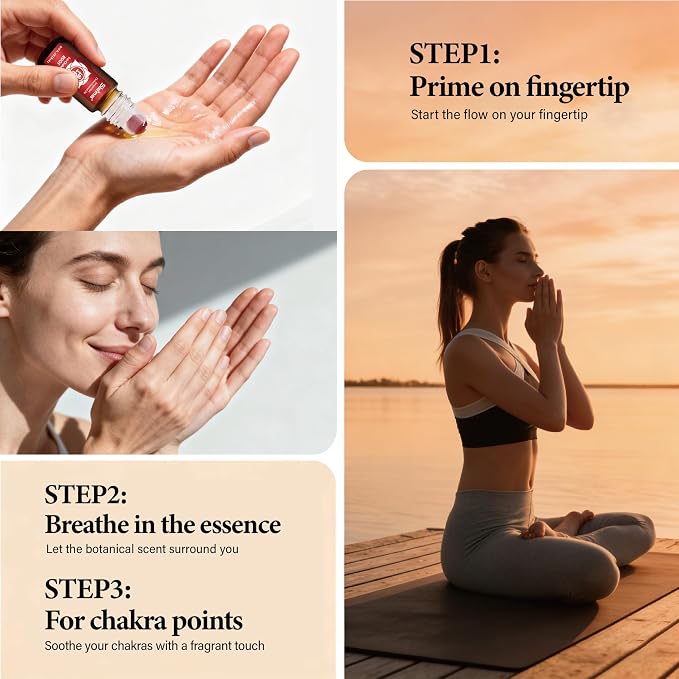 Slema 7 Chakra Essential Oil Roll-On Gift Se – 7 x 10ml Crystal & Jade Rollerballs for Mindfulness, Relaxation & Daily Self Care Rituals (7 x 10ml-Essential Oil Roller Sets)