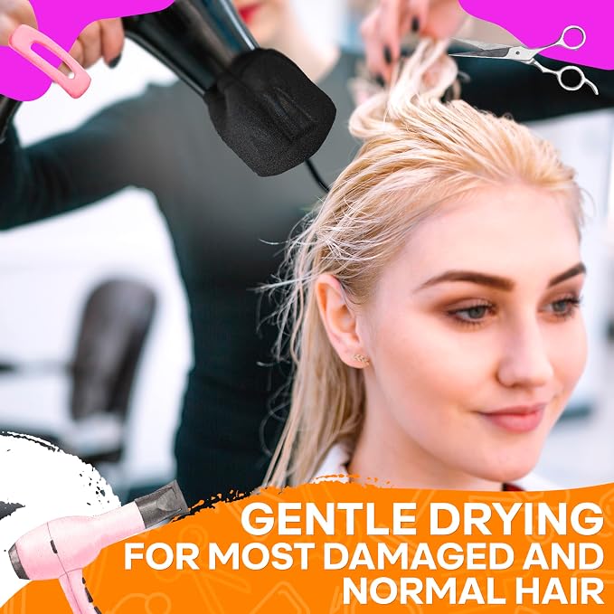 2 Pcs Sock Diffuser for Hair Dryer - Easy to Use 5.12x3.35" Summer Travel Diffuser Attachment for Hair Dryer, Made of Soft, Heat-Resistant Foam - Reusable and Universally Compatible With Most Models