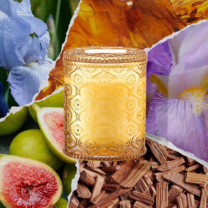 LA JOLIE MUSE Santal Himalayen Scented Candles for Home, Natural Soy 40 Hrs | Luxury Jar Candle, Clean Non Toxic, Gift for Women & Men, Decorative Candles for Candle Wamer,Pretty Candles,Sandalwood Amber