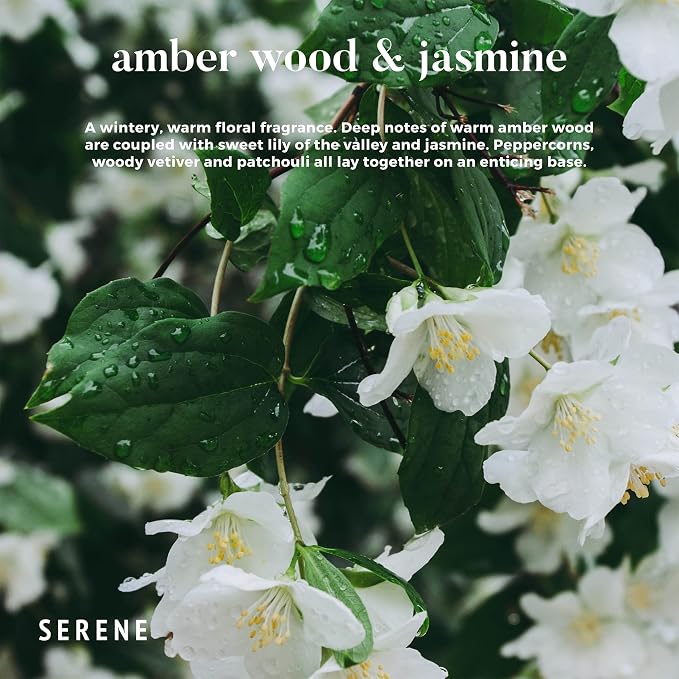 Hidden Label Amber Wood & Jasmine Scented Candle, Non Toxic 30oz Large 3-Wick Soy Wax Candle, Up to 100 Hours Slow Burn, Warm Floral Home Fragrance for Bedroom, Romance & Luxury Gift for Women