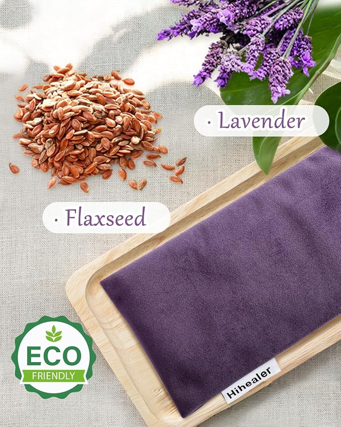 Relaxation Gifts for Women, Weighted Eye Mask for Sleeping, Yoga, Spa, Meditation, Lavender Eye Pillow Heated for Headache, Sinus & Dry Eyes Relief, Moist Heat Mask, Birthday Gifts for Mom (Purple)