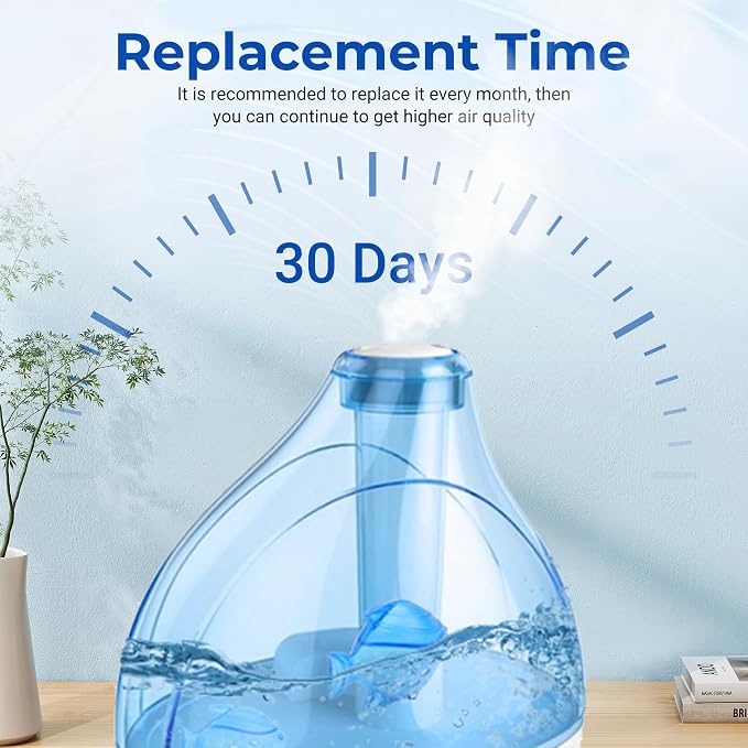 Funmit Humidifier Cleaning Fish, 6 Pack Humidifier Cleaner for Humidifiers and Fish Tanks, Purifies Water, Prevents Hard Water Build-Up, Reduces Scale, Blue