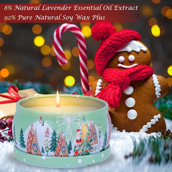 12PCS Christmas Scented Candles Gift for Women - Aromatherapy Candle for Home - 3.4oz Soy Wax Birthday Gifts for Mother, Friend, Wife, Sister, Xmas Decorations