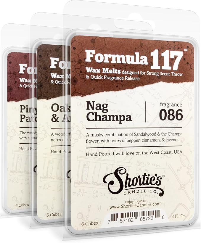 Shortie's Candle Company Earth Premium Wax Melts Variety 3 Pack - 9 Oz., Strong & Long Lasting, Non-Toxic - Made with Essential & Natural Oils - Formula 117