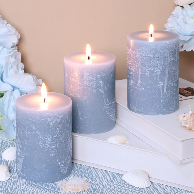 Ocean Scented Candles 3x4 inch - 35+ Hours Long Clean Burning Smokeless & Dripless Hand-Poured Aromatherapy Candle for Home Bathroom Decor