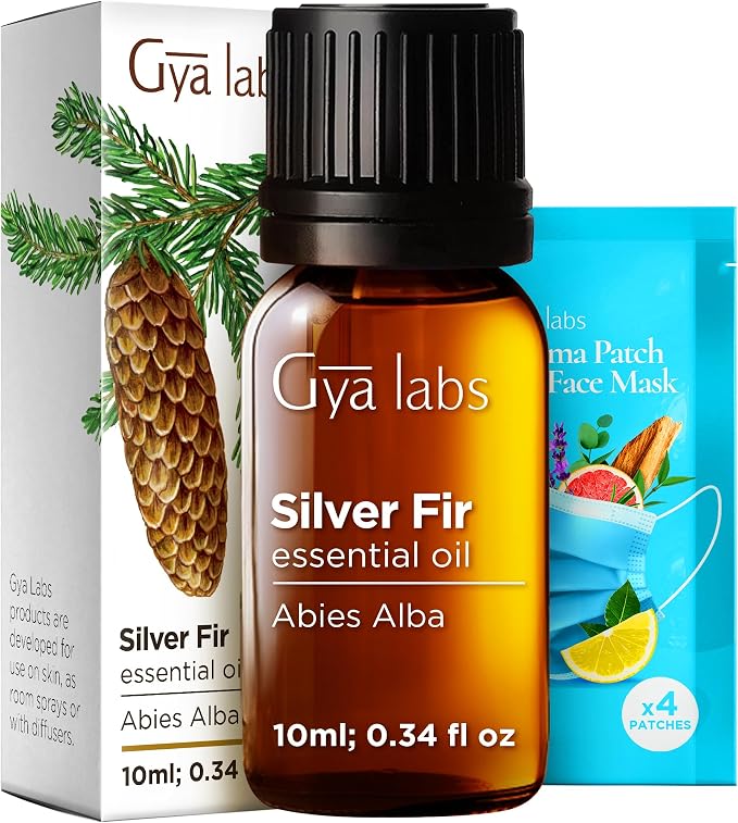 100% Pure Silver Fir Essential Oil - 0.34 Fl Oz - Silver Fir Oil for Hair, Skin, Diffuser, Aromatherapy & DIY Candle Making Scent