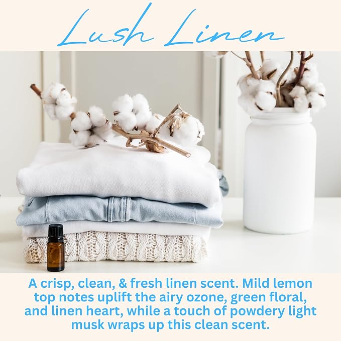 Wickless Linen Scented Candles for Candle Warmer Lamp, Many Scents to Choose, Flameless Non-Toxic Soy Wax, Birthday Gift Candle for Women or Men, Odor Eliminating, Handmade in The USA (Lush Linen)