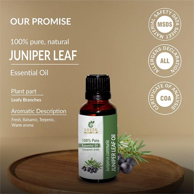 Juniper Oil -(Juniperus Communis)- Essential Oil 100% Pure Natural Undiluted Uncut Therapeutic Grade Oil 0.33 FL.OZ