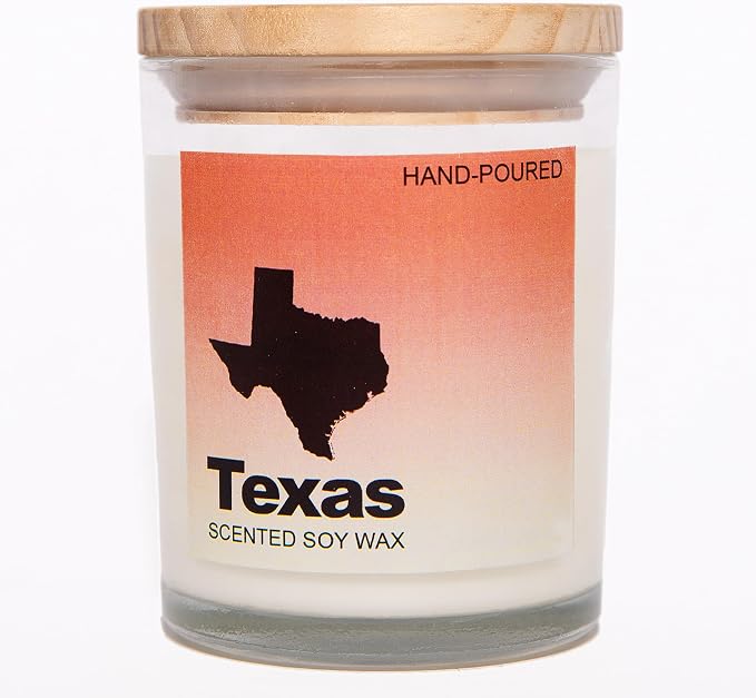 Texas Gifts, Texas Themed & Souvenirs Gifts, Home Sick Sandalwood Scented Candle, Natural Soy Wax & Natural Essential Oils