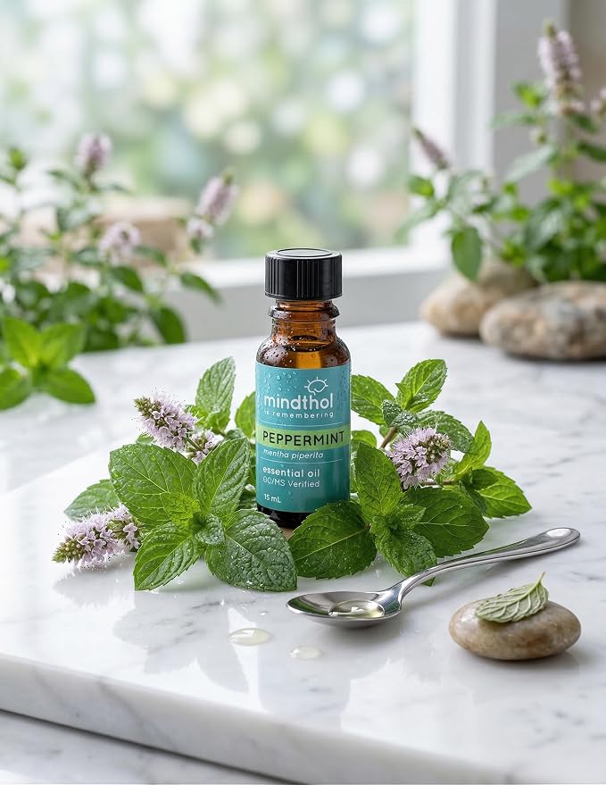 Peppermint Essential Oil 15ml - 100% Pure Therapeutic Grade - Natural Aromatherapy for Alertness, Clarity & Mental Refresh