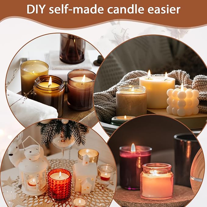 Gjinxi Wooden Candle Wick Holders 50 Pcs Multiwick Centering Device Holders Supplies Crafting Making Candle Wicks Bars Wax Stick Clips Center Tool for DIY Material Package Mold
