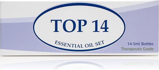 Essential Oil Set 14-5 ml Therapeutic Grade 100% Pure Frankincense, Lavender, Peppermint, Rosemary, Orange, Tea Tree, Eucalyptus, Grapefruit, Lemon, Lime, Clove, Spearmint, Lemongrass, Cinnamon
