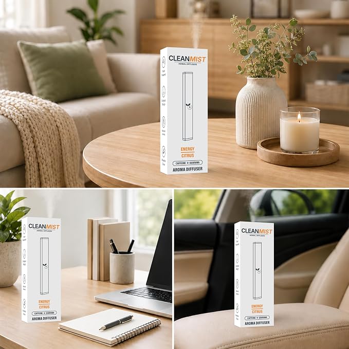 The Clean Mist Botanical Fragrance Stick Set, Plant-Based Citrus Botanical Scent, Non-Electronic Personal Fragrance Accessory, 1 Stick, 1 Pack