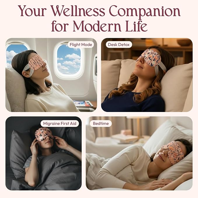 Steam Eye Mask for Fathers Day, 20 Packs Rose & Jasmine Self Heating Warm Compress for Dry Eyes, Puffy Eyes & Dark Circles, Disposable Heated Eye Mask, Travel Essentials & Relaxation Gifts for Men