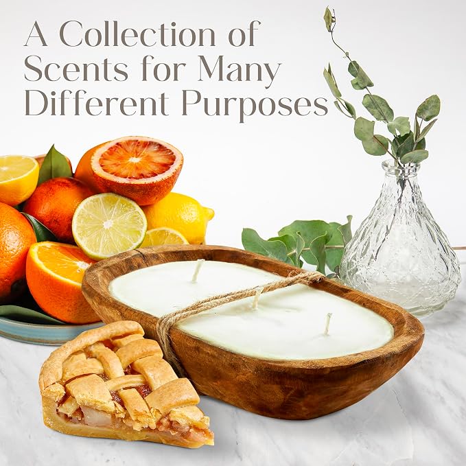 Dough Bowl Candle Co. Pumpkin Spice Soy Candle - 3 Wick Rustic Farmhouse Coffee Table Decor, Odor Eliminator in Wooden Bowls, 20 Ounce Wooden Dough Bowl Candle, All-Natural Gifts for Women and Men