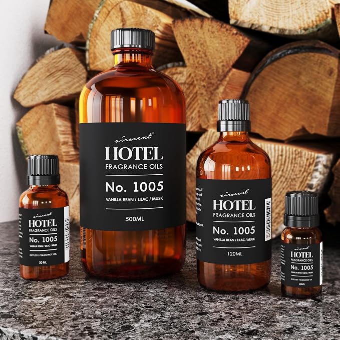AirScent Hotel Diffuser Oil No. 1005 - Vanilla Lilac Sandalwood - 30 mL | Hotel Scent Dupe - Premium Fragrance Oil for Ultrasonic and Waterless Diffusers and Crafting - 1 fl oz Dropper Bottle