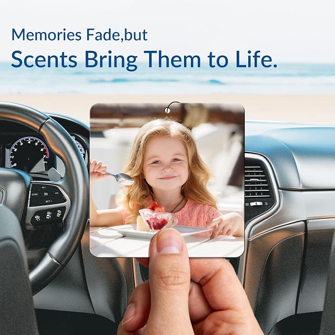 Custom Air Fresheners with Picture for Car | Personalized Photo Gifts; Double-Sided Print; Hanging Ornament; Scent Choice Available; Square Shape