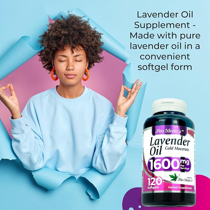 FITO MEDIC'S Lab | Lavender Pills |120 Soft gels | 1600 mg | Better Absorption | Lavender Extract | Lavanda Oil
