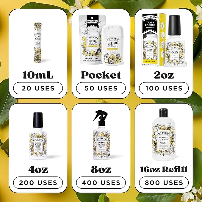 Poo-Pourri Before-You-Go Toilet Spray, Travel Essentials, .34 Fl Oz, In A Pinch Variety 3 Pack, Each Up to 20 Uses, On-The-Go Bathroom Odor Deodorizer with Essential Oils, TSA Approved Size, 3 Scents