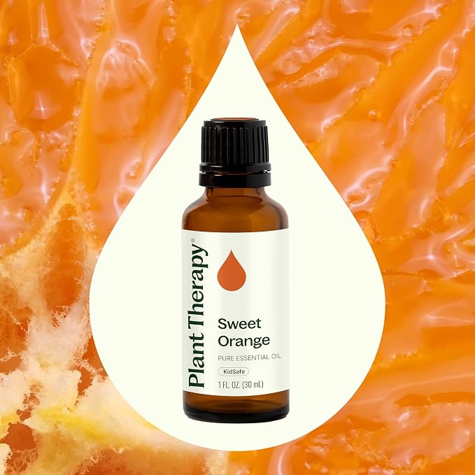 Plant Therapy Sweet Orange Essential Oil, 30 mL (1 oz), 100% Pure and Undiluted, Great for Diffusers and DIY Skin Care