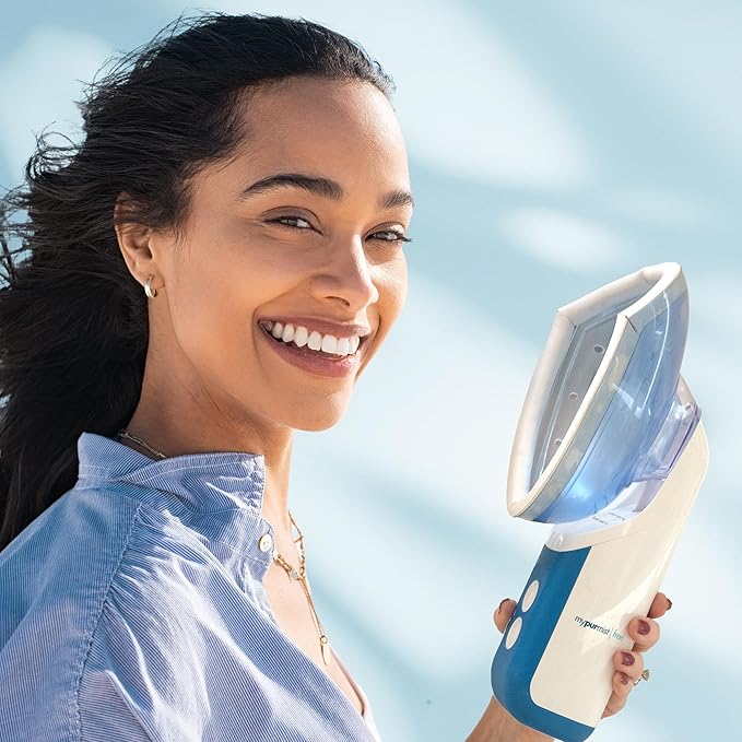 Mypurmist Free Plus Facial Steam Mask - Advanced Relief for Sinus, Allergy, Cold, Cough, and Skincare Needs - Facial Steamer Personal Vaporizer Inhaler Humidifier