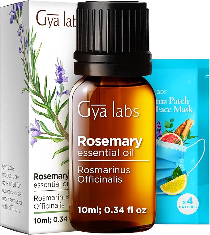 100% Pure Rosemary Essential Oil - 0.34 Fl Oz - Rosemary Oil for Hair, Skin, Diffuser, Aromatherapy & DIY Candle Making Scent
