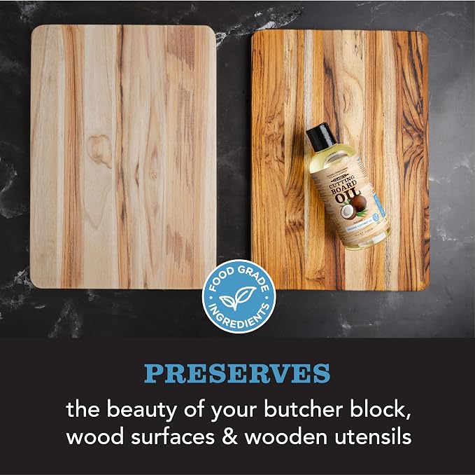 CLARK'S Cutting Board Oil - Coconut Extract Oil for Cutting Board - Made with Fractionated Coconut Oil for Kitchen Countertops, Butcher Blocks, Wooden Bowls and Utensils