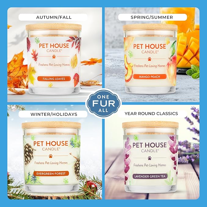 Pet House Candles, Plant-Based, Long Lasting, Clean Burning Scented Pet Odor Candles - Lilac Garden