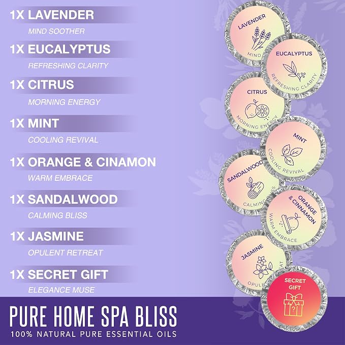 GOSSBY Shower Steamers Aromatherapy (8 Pcs) - Stress Relief Gift for Women Teen - Birthday, Thank You Gift for Coworker, Teachers Appreciation, Natural Essential Oils, Self Care Relaxation Home Spa