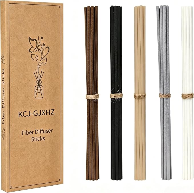 5 Mixed Colors Reed Diffuser Sticks 10inch/3mm - 130pcs Fiber Reed Fragrance Sticks Refill for Home and Bathroom - Rattan Essential Oil Sticks for Scented Diffuser (3mm X 25cm (130pcs))