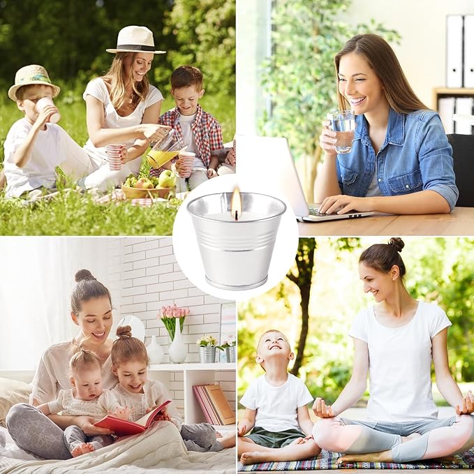 Outdoors Citronella Candles 32Pack - Garden Citronella Scented Candles, Long Burning, 2 oz Small Tin Candles Gift Sets for Home Patio Yard Indoors, Balcony, Camping BBQ & Summer Parties.