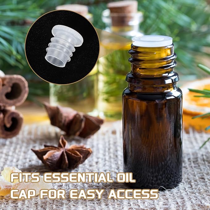 PATIKIL Bottle Adapter 0.28"/7mm Press in Plugs Clear 25Pcs, 0.12" Hole | for Oral Dispenser Liquid Oil Plastic Glass Bottles Stopper