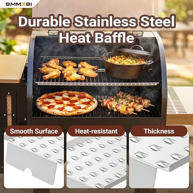 Drip Tray Replacement Parts for Camp Chef 24 Series Pellet Grills Smoke Pro SG24/STX 24/XT 24, Woodwind Classic 24/ SG 24/WIFI 24, PG24SG-4,Drip Pan Heat Baffle for Traeger Pro 20 22 575 Series