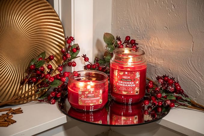 Candle-lite Holiday Scented Candles, Blend of Cinnamon with Nutmeg and Clove, 18 oz Single-Wick Jar, Proudly Poured in USA, Christmas Home Decor, 110 Hours of Burn Time, Holiday Gift for Men and Women