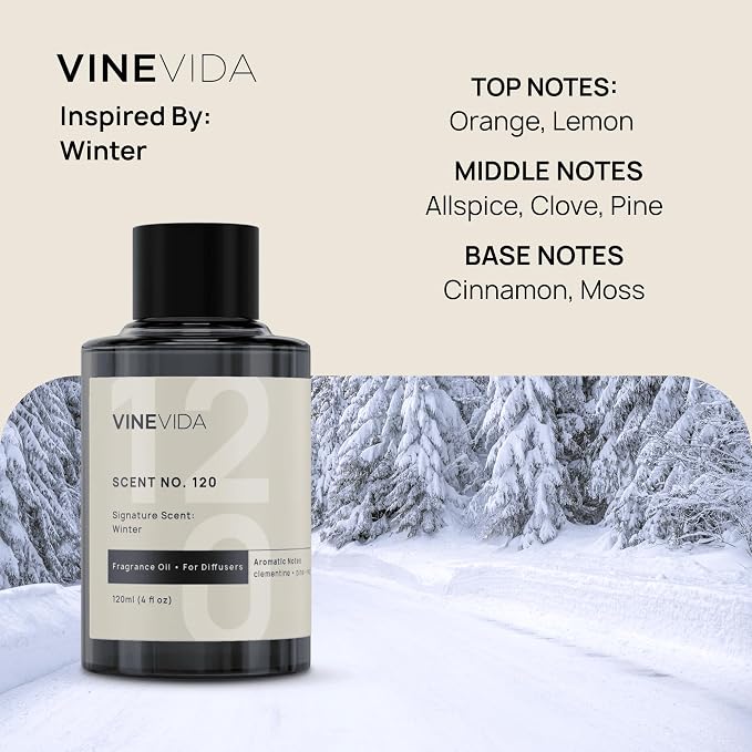 VINEVIDA [4 Oz] Inspired by: Winter; Diffuser Oil Refill | Premium Scent Diffuser Oil for Home | Non-Toxic Fragrance