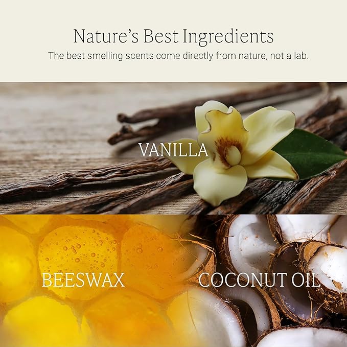Fontana Candle Co Wood Wick Beeswax Jar Candle, Vanilla – Made Safe with Coconut Oil & Pure Essential Oils – 35+ Hrs Clean Burn, Long Lasting and Non-Toxic Candles for Home & Room Decor